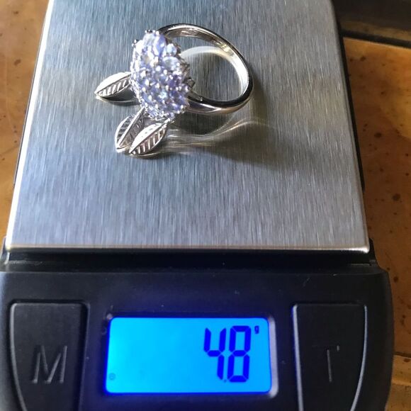 Natural Tanzanite Sterling Silver Dream Catcher Ring Size 7 - Picture 7 of 9